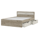 Двуспальная кровать Стендмебель Феста Дуб Крафт серый / Дуб Крафт белый С ящиками 160х200 см