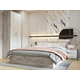 Двуспальная кровать Стендмебель Феста Дуб Крафт серый / Дуб Крафт белый С ящиками 160х200 см