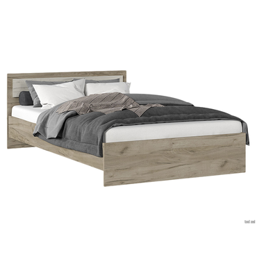 Двуспальная кровать Стендмебель Феста Дуб Крафт серый / Дуб Крафт белый Без ящиков 120х200 см