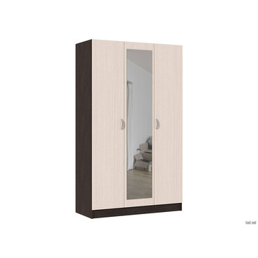 Распашной шкаф Стендмебель Бриз Венге / Дуб Белфорт С зеркалом