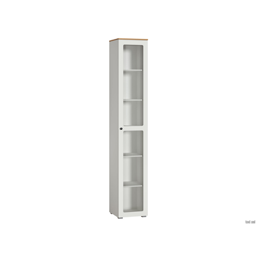 Шкаф-витрина Моби Остин Белый / Дуб Крафт золотой Белый / Дуб Крафт золотой