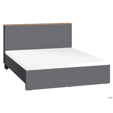 Двуспальная кровать Моби Остин Серый графит / Дуб Крафт золотой Серый графит / Дуб Крафт золотой 160х200 см