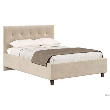 Двуспальная кровать todzal Рони Кремовый, велюр 120х200 см