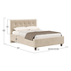Двуспальная кровать todzal Рони Кремовый, велюр 120х200 см