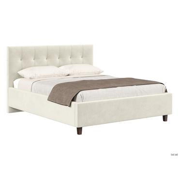 Двуспальная кровать todzal Рони Молочный, велюр 160х200 см