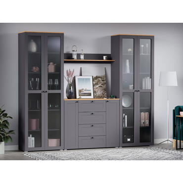 Гостиная Моби Остин Серый графит / Дуб Крафт золотой Серый графит / Дуб Крафт золотой