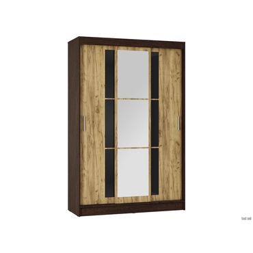 Шкаф-купе BTS Браво, Бруно, Тайм Венге / Дуб Крафт / Зеркало Без антресольного шкафа