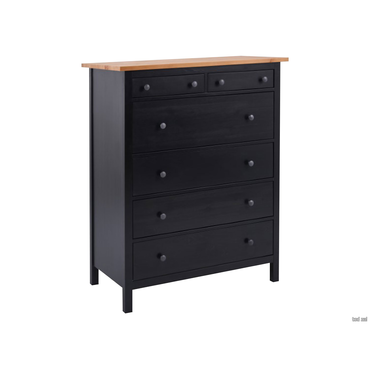 Комод Лузалес Кымор Черный, массив сосны / Светло-коричневый, массив сосны Черный, массив сосны / Светло-коричневый, массив сосны