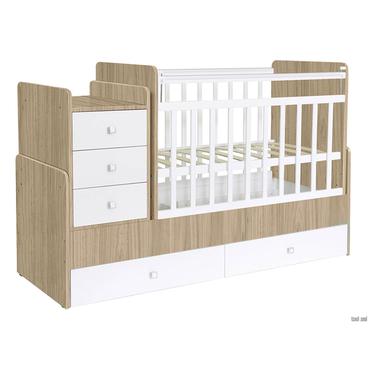 Кроватка для новорожденных Фея Флор Вяз / Белый Вяз / Белый