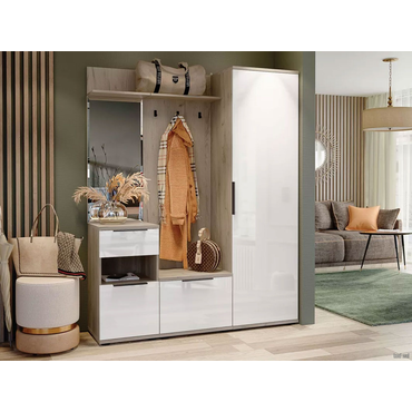 Прихожая todzal Элвин Дуб Крафт / Белый глянец Дуб Крафт / Белый глянец