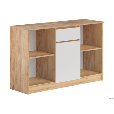 ТВ-тумба Петровская мебель Охта Лайт Дуб Вотан / Белый Дуб Вотан / Белый