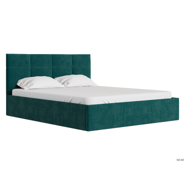 Двуспальная кровать todzal Эмина Изумрудный, велюр 160х200 см