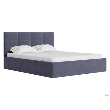 Двуспальная кровать todzal Эмина Серый, велюр 160х200 см