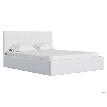 Двуспальная кровать todzal Эмина Белый, экокожа 180х200 см
