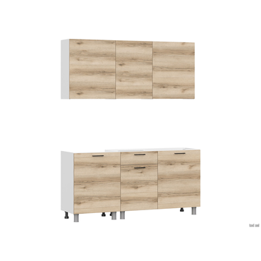 Кухонный гарнитур СВ-Мебель Страйк 170 см Белый / Дуб Делано Без столешницы