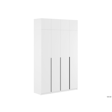 Распашной шкаф СВ-Мебель Сеул Белый текстурный С антресолью