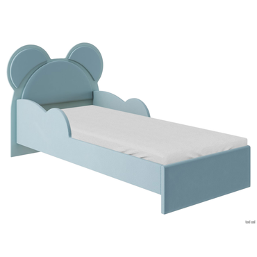 Детская кровать МК СТИЛЬ Джерси Мишка Скай матовый / Мята, велюр Скай матовый / Мята, велюр