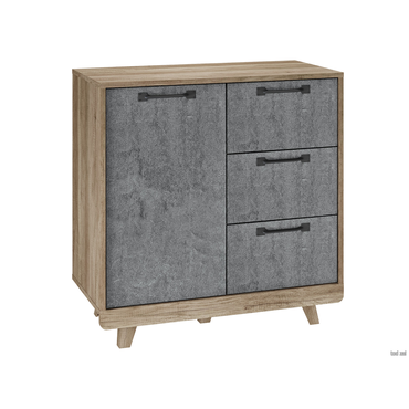 Комод Мебелони Мегаполис Дуб Каньон / Серый, бетон Дуб Каньон / Серый, бетон