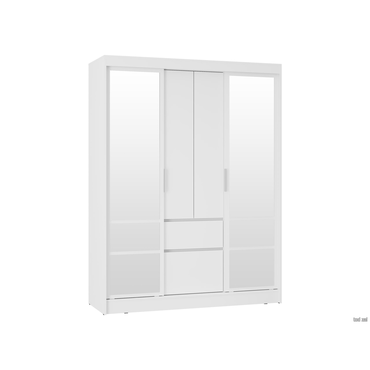 Шкаф-купе Мебелони Симпл Белый / Зеркало Белый / Зеркало