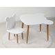 Столик и стульчик Правила мебели Мишка Белый / Натуральный Белый / Натуральный