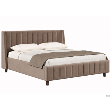 Двуспальная кровать todzal Дебора Какао, велюр 180х200 см
