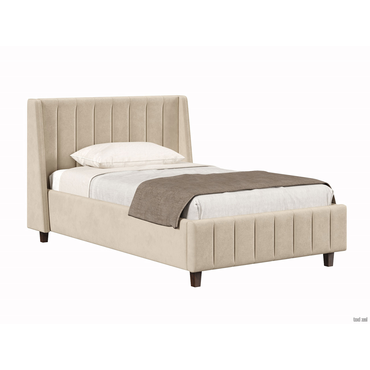 Двуспальная кровать todzal Дебора Кремовый, велюр 120х200 см