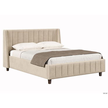 Двуспальная кровать todzal Дебора Кремовый, велюр 160х200 см