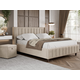 Двуспальная кровать todzal Дебора Кремовый, велюр 180х200 см