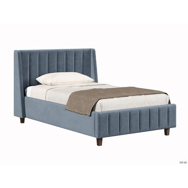 Двуспальная кровать todzal Дебора Серый, велюр 120х200 см