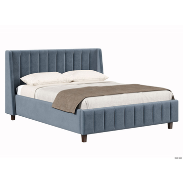 Двуспальная кровать todzal Дебора Серый, велюр 160х200 см