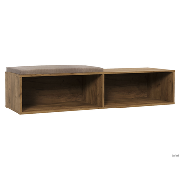 Банкетка ЭтоМебель Сингапур Дуб Крафт табачный / Мокко, велюр Дуб Крафт табачный / Мокко, велюр