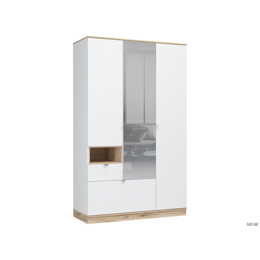 Распашной шкаф Стендмебель Юкки Белый / Дуб Делано Белый / Дуб Делано