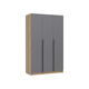Распашной шкаф Стендмебель Рейми Дуб Крафт золотой / Графит серый Без антресоли