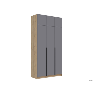 Распашной шкаф Стендмебель Рейми Дуб Крафт золотой / Графит серый С антресолью