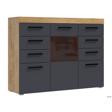 Комод Эра Бастон Дуб Вотан / Графит Софт Дуб Вотан / Графит Софт