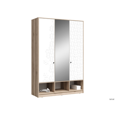 Детский шкаф Стендмебель Киви Дуб Делано / Белый пазл / Зеркало Дуб Делано / Белый пазл / Зеркало