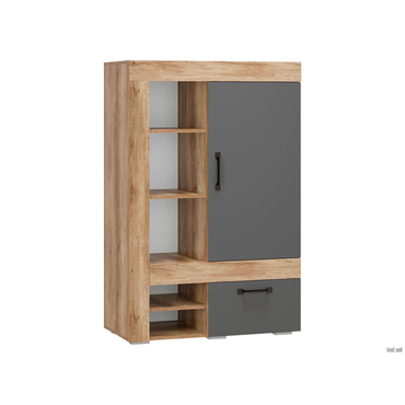 Стеллаж Мебелони Пегас Дуб Каньон / Графит Дуб Каньон / Графит