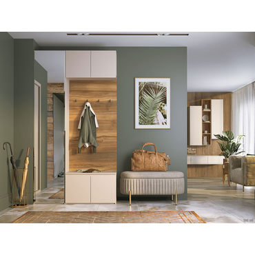 Прихожая todzal Бриана Серый кашемир / Дуб Барокко / Зеркало С зеркалом