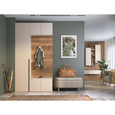 Прихожая todzal Бриана Серый кашемир / Дуб Барокко Без зеркала