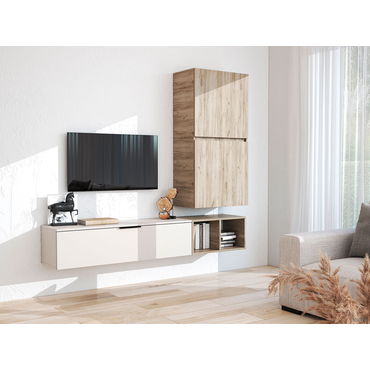 Гостиная МК СТИЛЬ Бохо Дуб Крафт серый / Кашемир Дуб Крафт серый / Кашемир