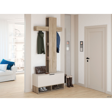 Прихожая МК СТИЛЬ Бохо Дуб Крафт серый / Кашемир Дуб Крафт серый / Кашемир