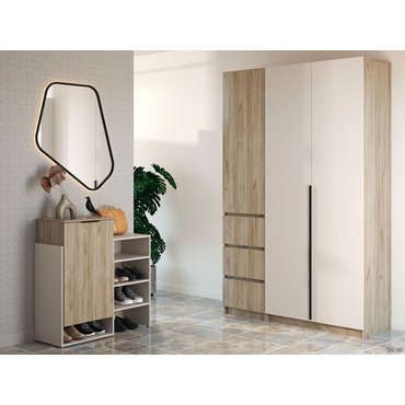 Прихожая МК СТИЛЬ Бохо Дуб Крафт серый / Кашемир Дуб Крафт серый / Кашемир