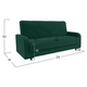 Прямой диван todzal Канти Зеленый, велюр Зеленый, велюр