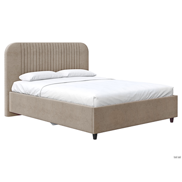 Двуспальная кровать todzal Лина Какао, велюр 140х200 см