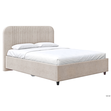 Двуспальная кровать todzal Лина Кремовый, велюр 180х200 см