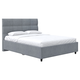 Двуспальная кровать todzal Флок Серый, велюр 140х200 см