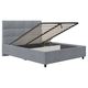 Двуспальная кровать todzal Флок Серый, велюр 140х200 см