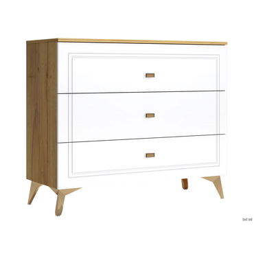 Комод Кураж Вега Сапфир Дуб золотистый / Белый глянец Дуб золотистый / Белый глянец