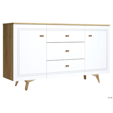 Комод Кураж Вега Сапфир Дуб золотистый / Белый глянец Дуб золотистый / Белый глянец