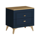 Прикроватная тумбочка Кураж ВЕГА САПФИР спальня Дуб золотистый / Темно-синий софт Дуб золотистый / Темно-синий софт